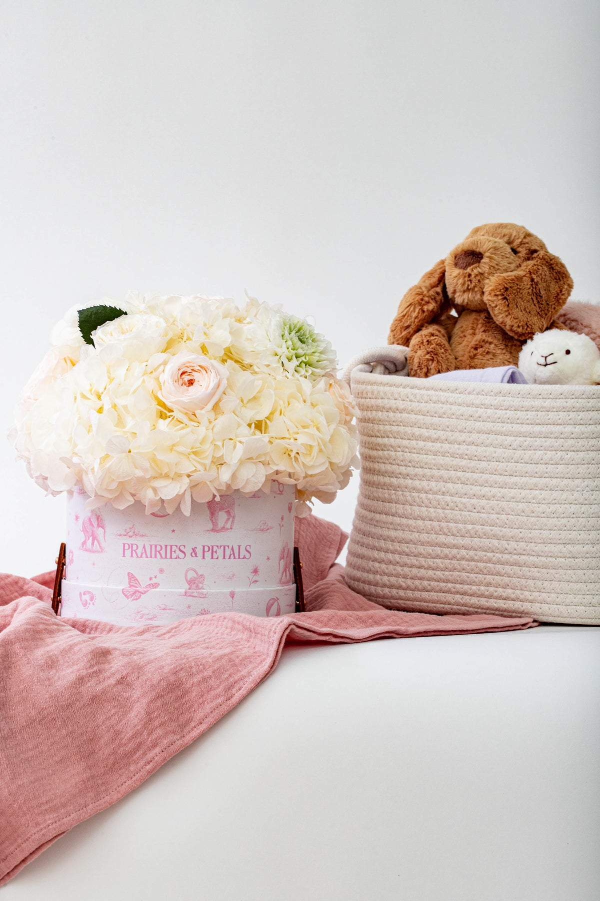 Newborn Garden Arrangement in White