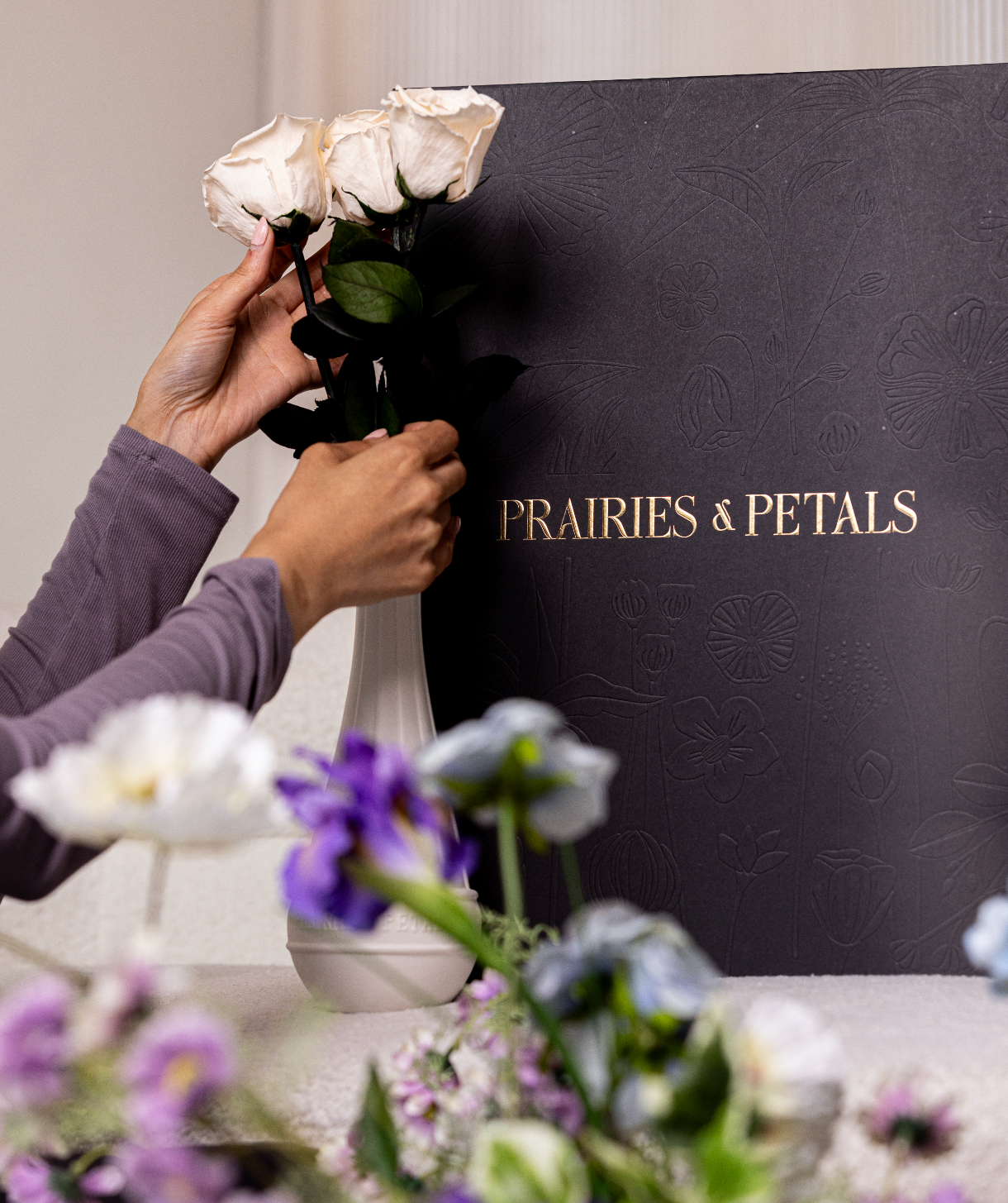 White roses, Satya Collection by Prairies & Petals